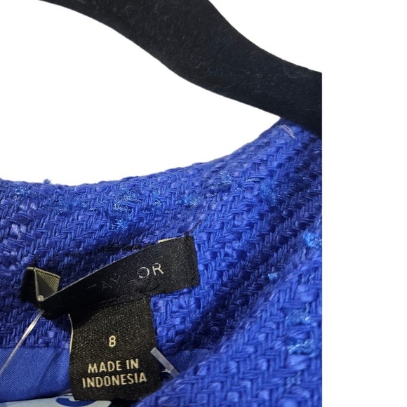 NEW Ann Taylor 8 Tweed Front Slit Sheath Dress Classic Career Blue WOT - Picture 5 of 5